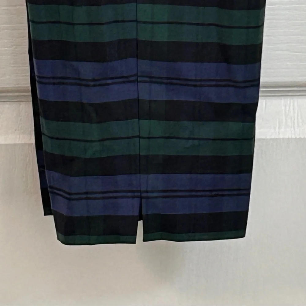 Talbots Ankle Stretch Plaid Trousers in Green and Blue 2